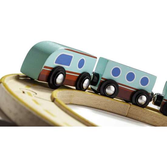 TREN DE MADERA CON PISTA DESMONTABLE 34X26.50X7.50 CM image 2