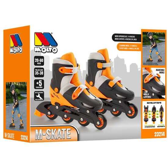 PATINES 4 EN LINEA NARANJA AJUSTABLE TALLA M (35/38) image 5