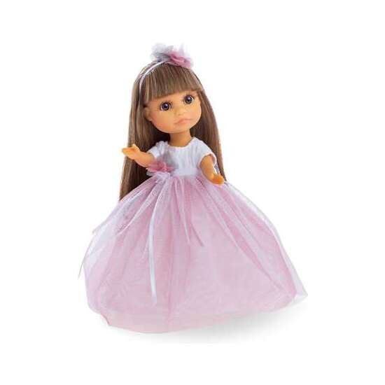 MUÑECA COMUNIÓN LUCY, FALDA DE TUL ROSA 22CM image 0