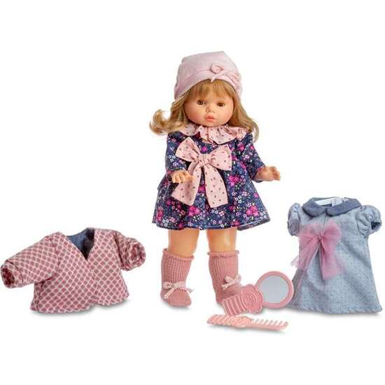 MUÑECA TROUSSEAU COLETTE LLORONA CON VESTIDO FLORES 45CM image 0