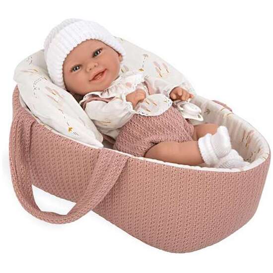 MUÑECA ELEGANCE BABYTO ROSA CON CAPAZO (CUERPO VINYL, SEXO NIÑA)INCLUYE CHUPETE EN BOLSA. 33 CM image 0