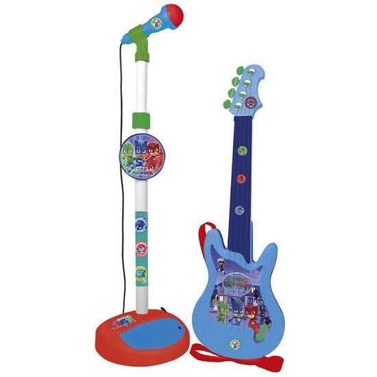 GUITARRA Y MICROFONO DE PIE PJ MASKS CON AMPLIFICADOR (ALTURA REGULABLE) image 0