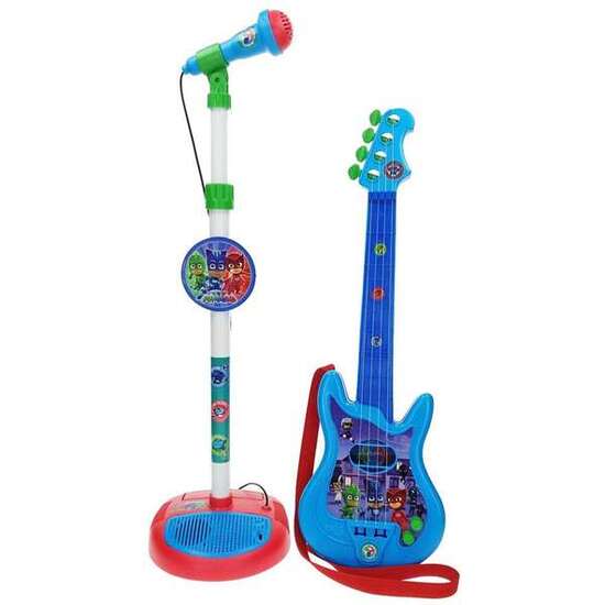 GUITARRA Y MICROFONO DE PIE PJ MASKS CON AMPLIFICADOR (ALTURA REGULABLE) image 1