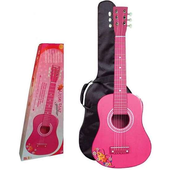 GUITARRA MADERA 65CM. - COLOR ROSA image 0