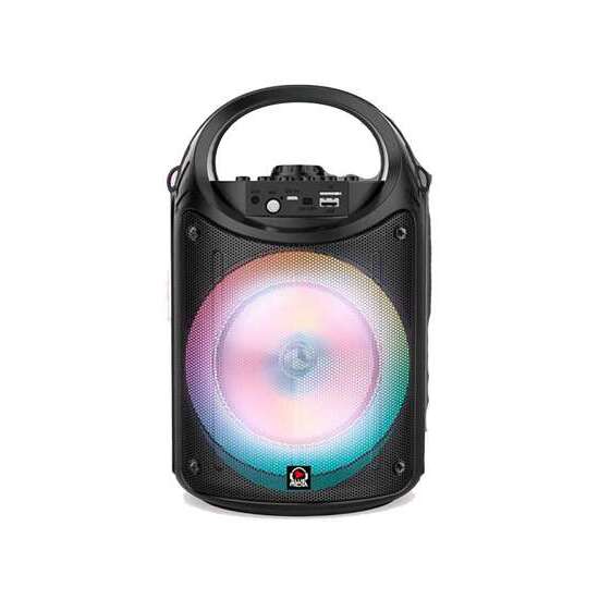 ALTAVOZ BLUETOOTH CON MICROFONO LUCES LED ENTRADA USB Y RADIO.19.4X18.9X3.02 CM image 0