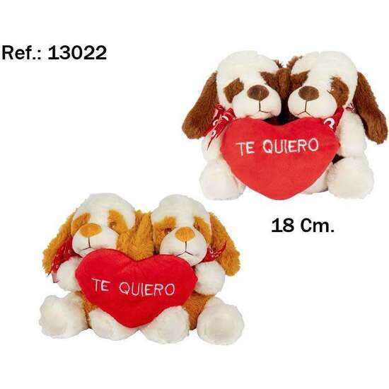 PELUCHE PAREJA PERROS NUEVO ENAMORADOS 18 CM. - MODELOS SURTIDOS image 1
