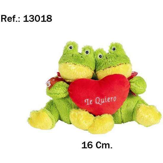 PELUCHE PAREJA RANAS CORAZON 18CM. image 1