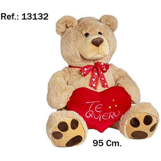 PELUCHE OSO MARRON CORAZON TE QUIERO 95 CM. image 1