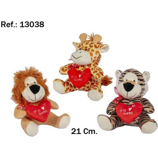 PELUCHE ANIMALES SELVA ENAMORADOS 21CM. - MODELOS SURTIDOS image 1