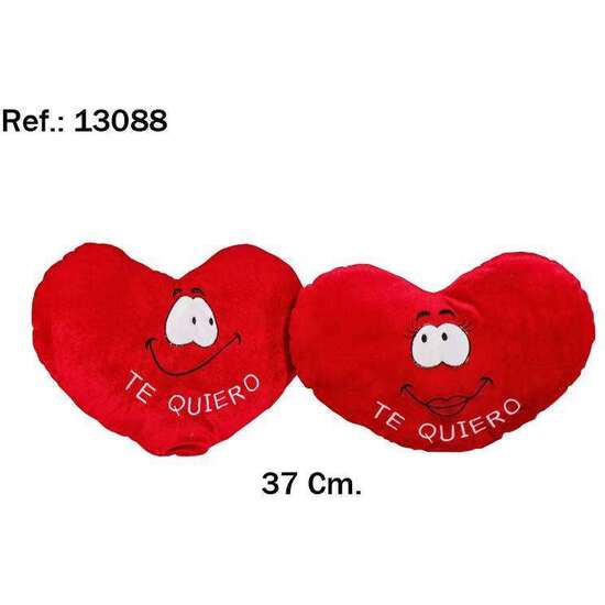 PELUCHE CORAZON CARAS TE QUIERO 37 CM. - MODELOS SURTIDOS image 1