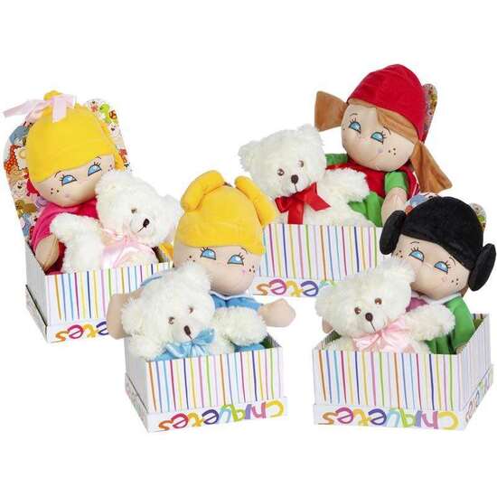 PELUCHE MUÑECA Y OSITO CON CAJA 28X19.50X19.50 CM - MODELOS SURTIDOS image 2