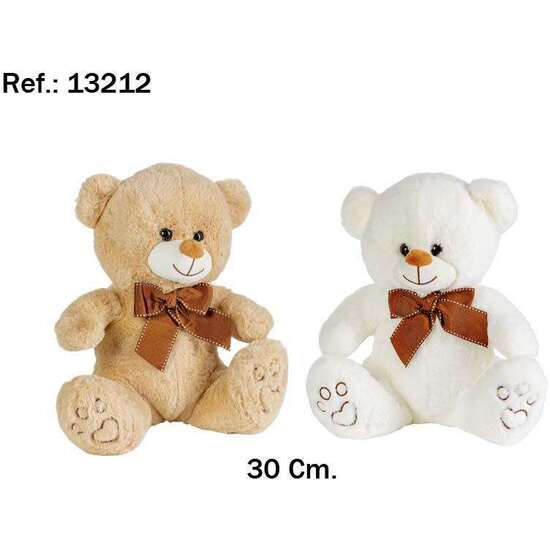 PELUCHE OSO MARRON Y BEIG LAZO GRANDE 30C M image 1