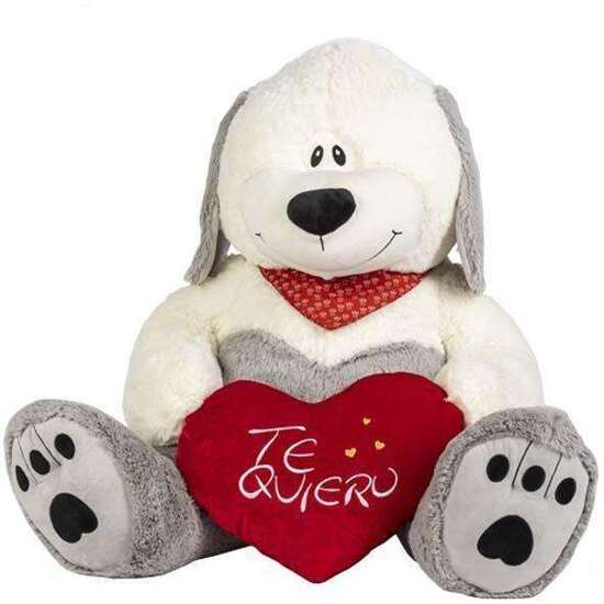 PELUCHE PERRO OSMIN CORAZON TE QUIERO 95CM. image 0
