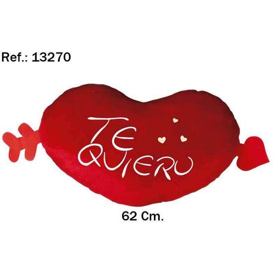 PELUCHE CORAZON TE QUIERO FLECHA ROJA GIGANTE 62 CM. image 1