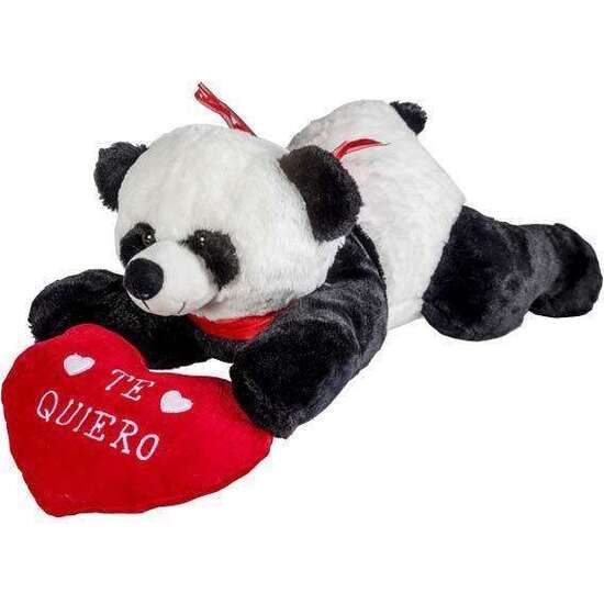 PELUCHE OSO PANDA ACOSTADO CORAZON TE QUIERO 50 CM. image 0