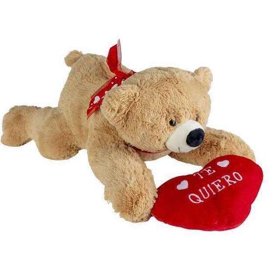 PELUCHE OSO ACOSTADO CORAZON TE QUIERO 50 CM. image 0