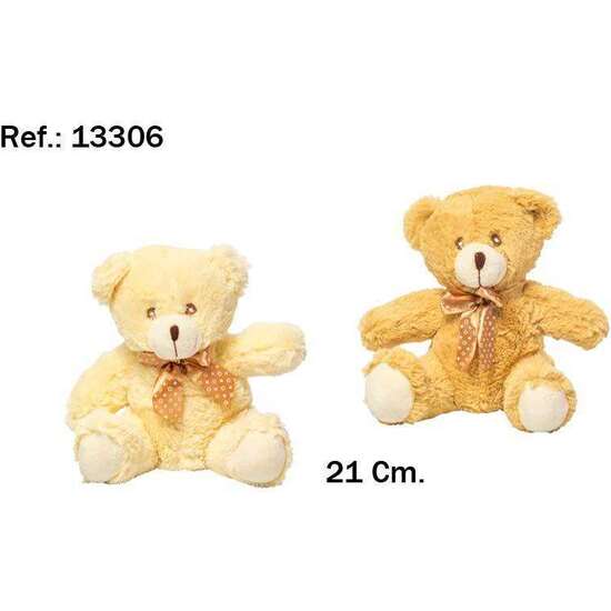 PELUCHE OSO LAZO BEIG O MARRON 21 CM. - MODELOS SURTIDOS image 1