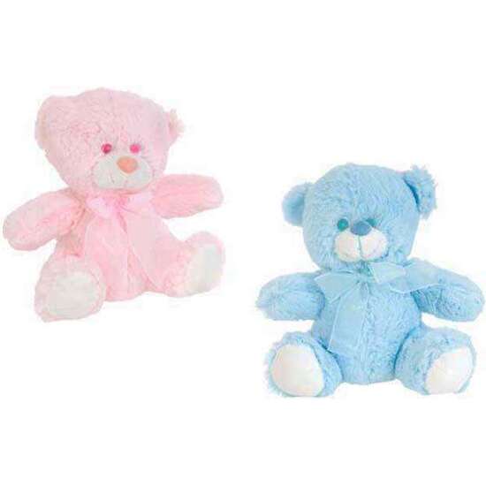 PELUCHE OSO LAZO AZUL O ROSA 21 CM. - MODELOS SURTIDOS image 0