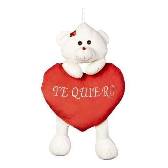 PELUCHE OSO CORAZON PIERNAS COLGANTE TE QUIERO 51CM. image 0