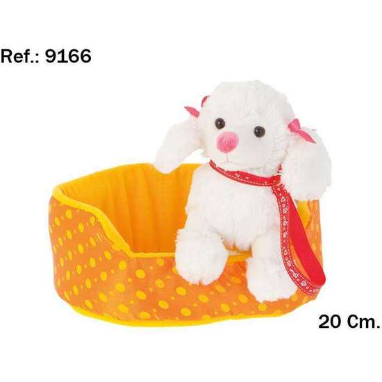 PELUCHE PERRITA MARILIN 20CM CON CANASTA image 1