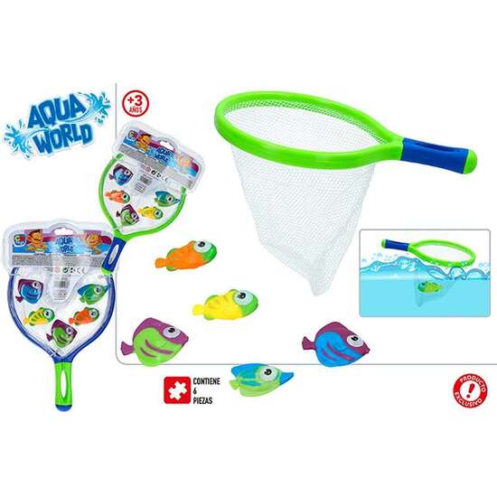 SET JUEGO PESCA AQUA WORLD CON SALABRE Y 5 PECES - MODELOS SURTIDOS image 0