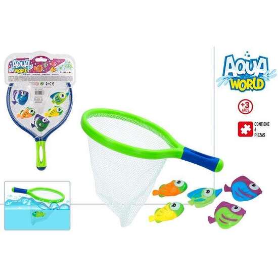 SET JUEGO PESCA AQUA WORLD CON SALABRE Y 5 PECES - MODELOS SURTIDOS image 1