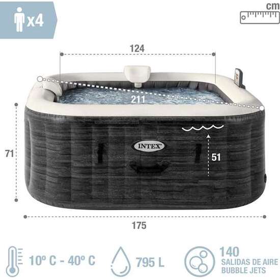 JACUZZI PURESPA BURBUJAS GREYSTONE DELUXE PARA 4 PERSONAS 795 LITROS 211X211X71 CM image 1