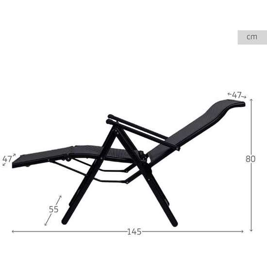 TUMBONA PLEGABLE DE ALUMNINIO Y TEXTILENO AKTIVE 145X47X80/107 CM image 1