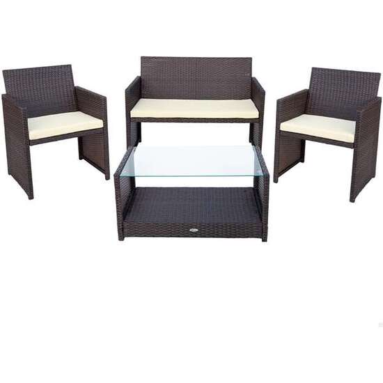 CONJUNTO DE SOFÁ (108X59X76 CM) + 2 SILLONES (59X76 CM) + MESA (85X45X41 CM) AKTIVE image 0