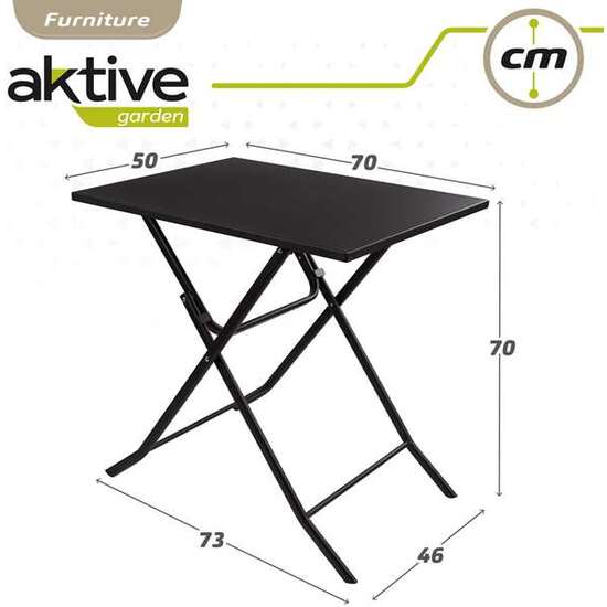 MESA CUADRADA PLEGABLE DE METAL AKTIVE 70X50X70 CM image 5