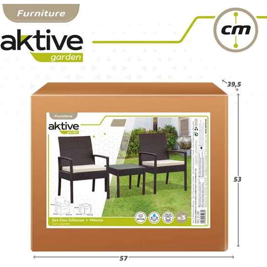 CONJUNTO DE 2 SILLONES (54,5X56X79 CM) + MESITA (43,5 X 39 CM) AKTIVE image 1