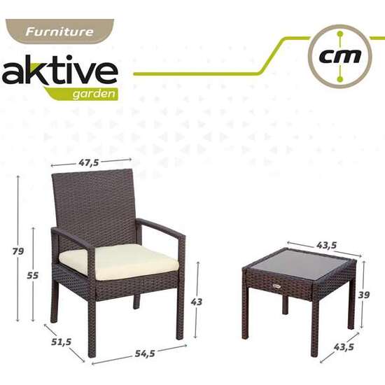 CONJUNTO DE 2 SILLONES (54,5X56X79 CM) + MESITA (43,5 X 39 CM) AKTIVE image 4