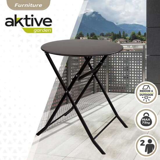 MESA REDONDA PLEGABLE DE METAL AKTIVE 60X70 CM image 2