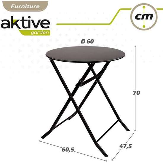 MESA REDONDA PLEGABLE DE METAL AKTIVE 60X70 CM image 4