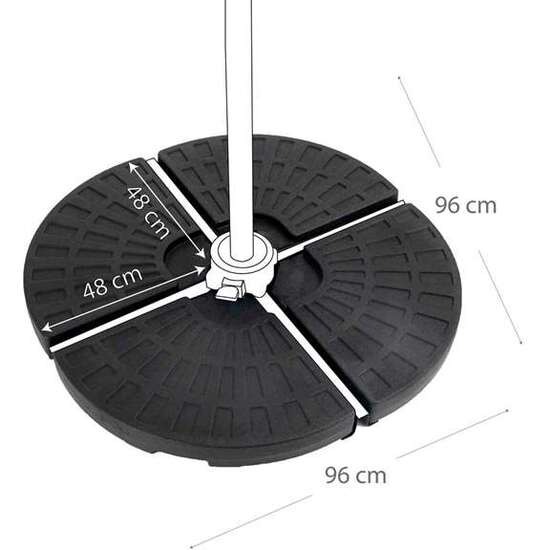 SOPORTE PARASOL 4 PIEZAS DE PLÁSTICO 52/66 KG 48X48X7.5CM image 3