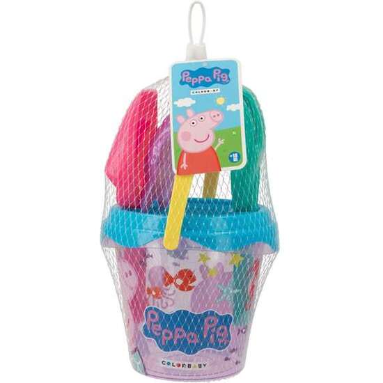 CUBO PLAYA PEPPA PIG 14 CM CON PALA Y RESTRILLO - MODELOS SURTIDOS image 0