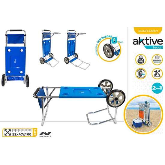 CARRO MULTIUSO CON BARRAS EXTENSIBLES SOPORTA 30 KG AKTIVE image 0