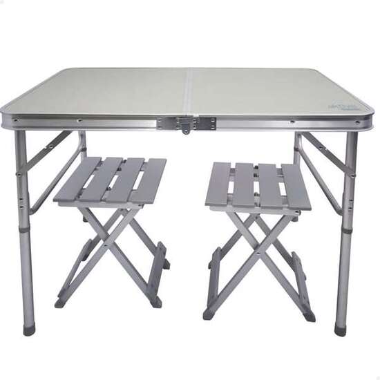 CONJUNTO DE MESA 90X60X70 CM Y 2 SILLAS 25X30X41 CM ALUMINIO PLEGABLES AKTIVE image 0