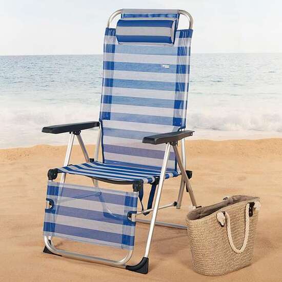 TUMBONA DE PLAYA RECLINABLE ALUMINIO CON COJÍN AKTIVE 149X49X78/116 CM image 3