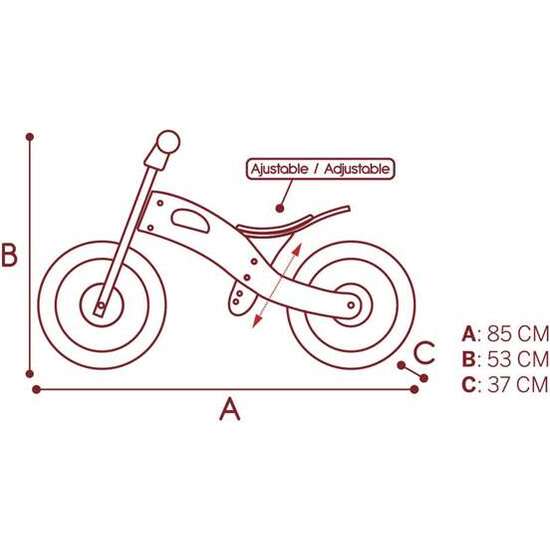 MOTO CORREPASILLOS DE MADERA UNICORNIO WOOMAX 12" 85X37X53 CM image 4