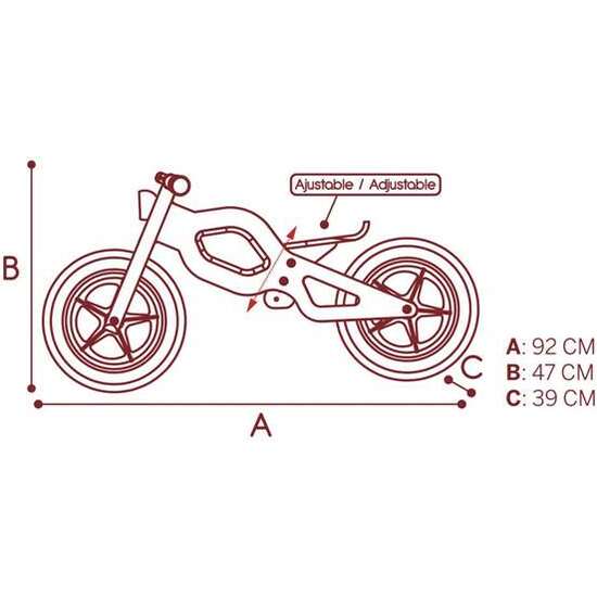 MOTO CORREPASILLOS DE MADERA CLASSIC WOOMAX 12" 92X39X47 CM image 4