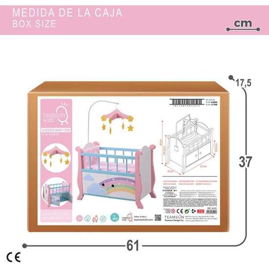 CUNA DE MADERA CON MÓVIL 57X31X81 CM image 4