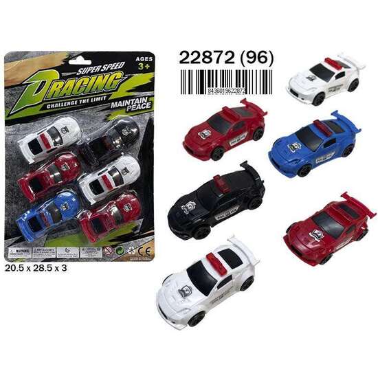 COCHES POLICIA 6 UNIDADES EN BLISTER 20,5X28,5X3 CM image 1