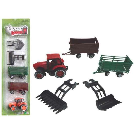 TRACTOR CON ACCESORIOS EN BLISTER. 13,5X44X3,8 CM image 0