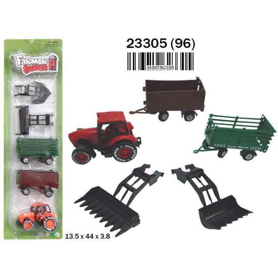 TRACTOR CON ACCESORIOS EN BLISTER. 13,5X44X3,8 CM image 1