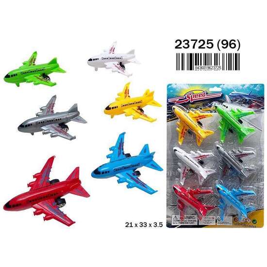 AVIONES COMERCIALES SET CON 6 UNIDADES. 21X33X3,5 CM image 0