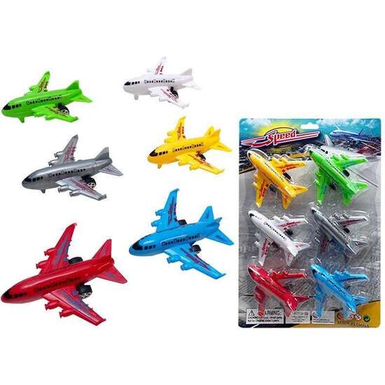 AVIONES COMERCIALES SET CON 6 UNIDADES. 21X33X3,5 CM image 1