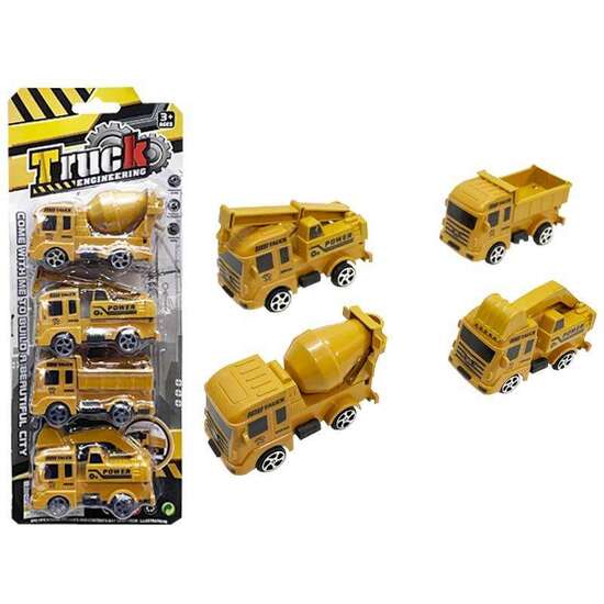 CAMIONES DE OBRAS PUBLICAS SET CON 4 VEHICULOS. 12,2X31X3,5 CM image 1