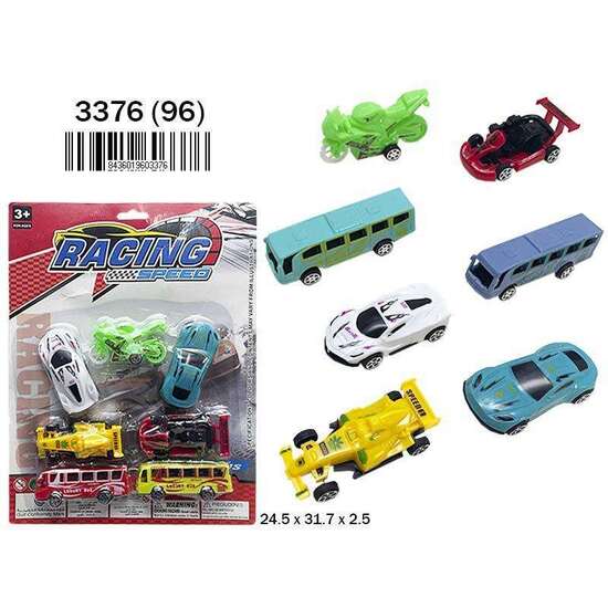 VEHICULOS RACING SPEED EN BLISTER 7 UNIDADES. 24,5X31,7X2,5 CM image 0