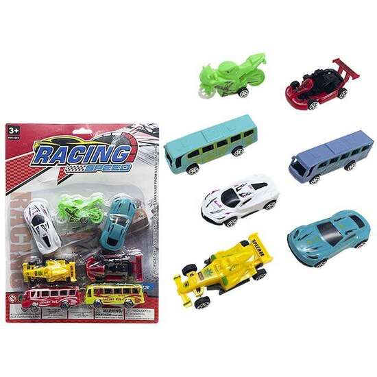 VEHICULOS RACING SPEED EN BLISTER 7 UNIDADES. 24,5X31,7X2,5 CM image 1